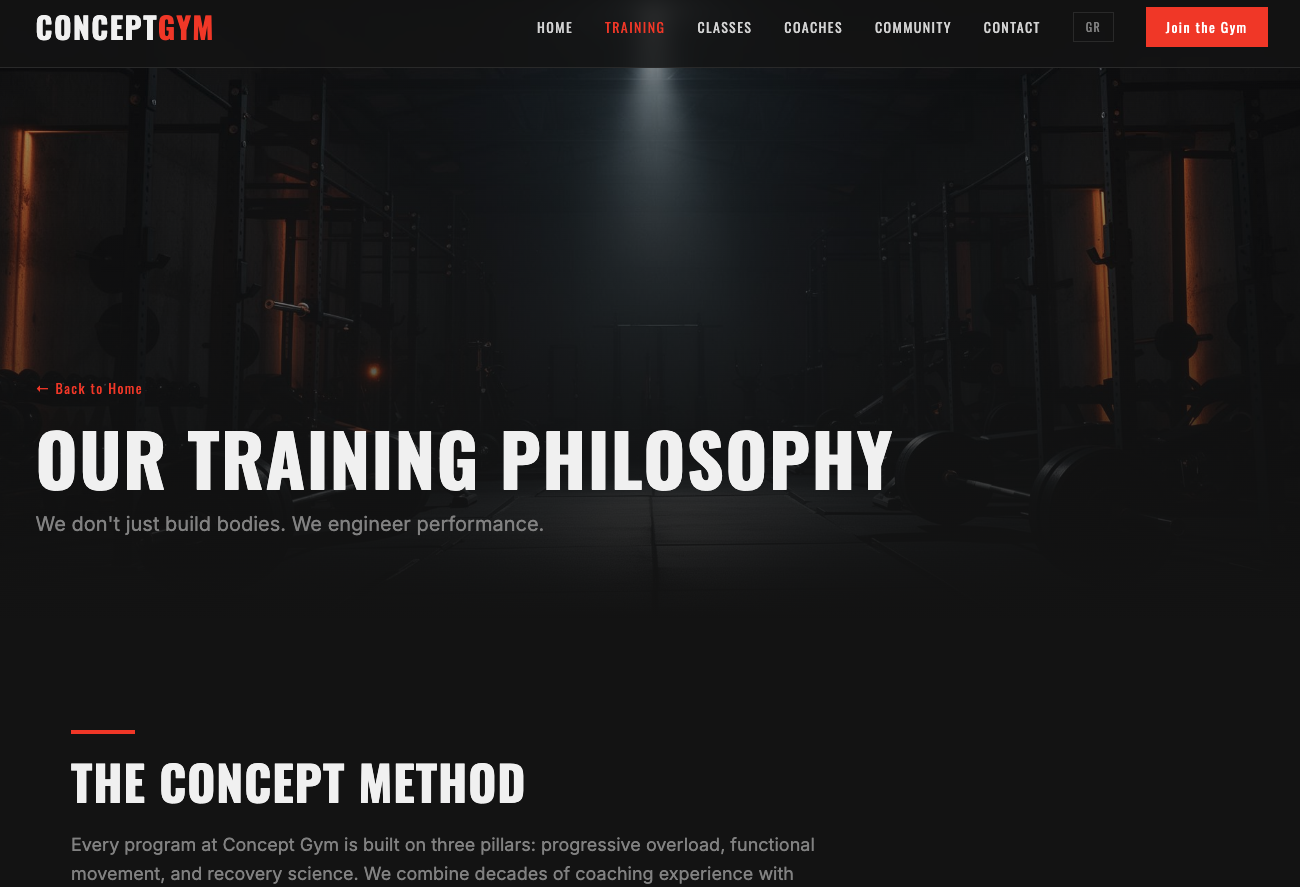 Wellness & Fitness website design concept