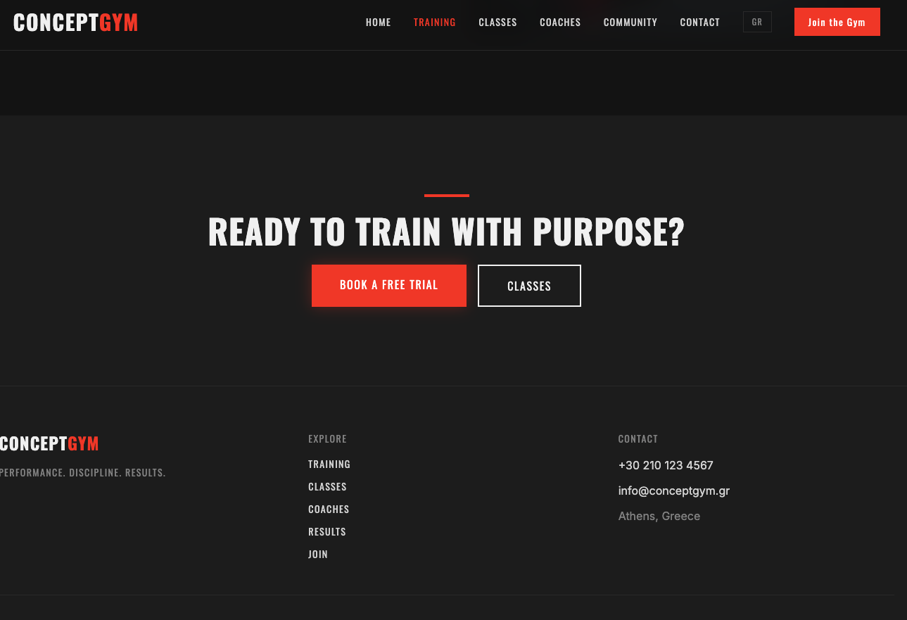 Wellness & Fitness website design concept